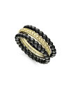 【送料無料】 ラゴス レディース リング アクセサリー 18K Yellow Gold Caviar Gold Black Ceramic Stacking R...