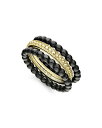 【送料無料】 ラゴス レディース リング アクセサリー 18K Yellow Gold Caviar Gold Black Ceramic Stacking Rings, Set of 3 Black/Gold