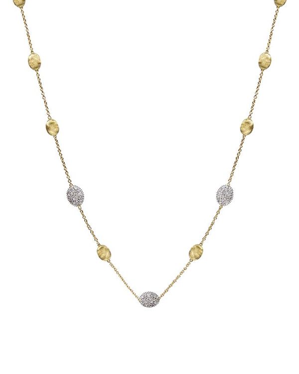 yz }R r`FS fB[X lbNXE`[J[Ey_ggbv ANZT[ Siviglia 18K Yellow Gold Necklace with Diamonds, 16.5