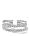 【送料無料】 デイビット・ユーマン レディース ブレスレット・バングル・アンクレット アクセサリー Paveflex Three-Row Bracelet with Diamonds in 18K White Gold White