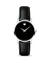 yz oh fB[X rv ANZT[ Museum Classic Black Leather Strap Watch, 28mm Black