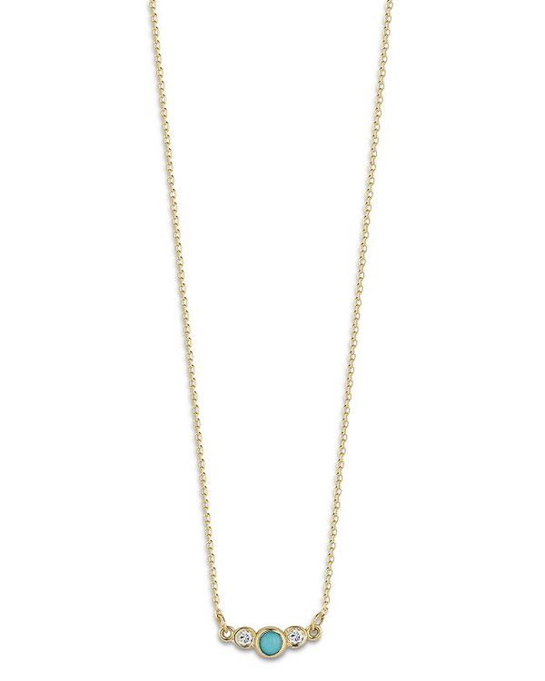 yz [ & hE fB[X lbNXE`[J[Ey_ggbv ANZT[ 14K Yellow Gold Turquoise & Diamond Necklace, 16