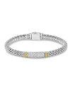 【送料無料】 ラゴス レディース ブレスレット・バングル・アンクレット アクセサリー 18K Gold & Sterling Silver Diamond Lux Pave Station Bracelet, 6mm White/Silver