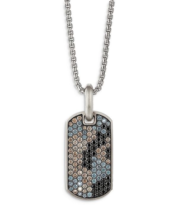 yz fCrbgE[} fB[X lbNXE`[J[Ey_ggbv ANZT[ StreamlineR Sterling Silver Tag Pendant with Pave Black Diamonds, Cognac Diamonds and Color Change Garnets Silver