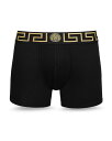 【送料無料】 ヴェルサーチ メンズ ボクサーパンツ アンダーウェア Logo Boxer Briefs Black/Gold