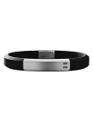 yz fCrbgE[} Y uXbgEoOEANbg ANZT[ Men's Sterling Silver StreamlineR Black Rubber Statement Bracelet Black/Silver