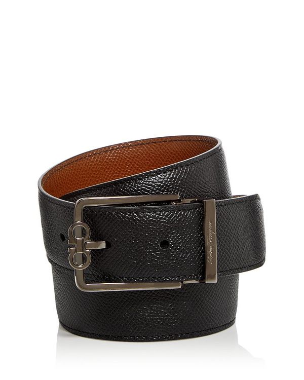 フェラガモ ベルト（メンズ） 【送料無料】 サルヴァトーレ フェラガモ メンズ ベルト アクセサリー Men's Gancini Reversible Leather Belt Nero/Vicuna