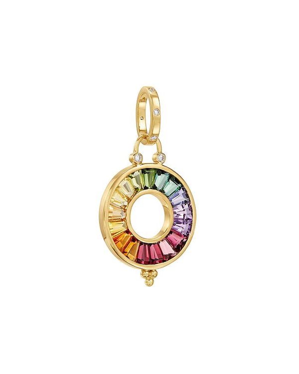 yz ev Zg NA fB[X lbNXE`[J[Ey_ggbv ANZT[ 18K Yellow Gold Celestial Color Wheel Pendant with Diamonds & Rainbow Gemstones Multi/Gold