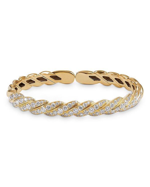 【送料無料】 デイビット・ユーマン レディース ブレスレット・バングル・アンクレット アクセサリー 18K Yellow Gold Paveflex Diamond Bracelet Gold