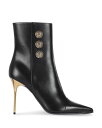 【送料無料】 バルマン レディース ブーツ・レインブーツ シューズ Women's Pointed Toe Logo Accent High Heel Ankle Booties Black