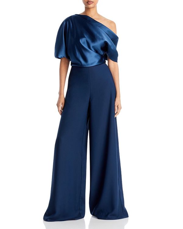  アムサール レディース ジャンプスーツ トップス Off The Shoulder Wide Leg Jumpsuit French Blue