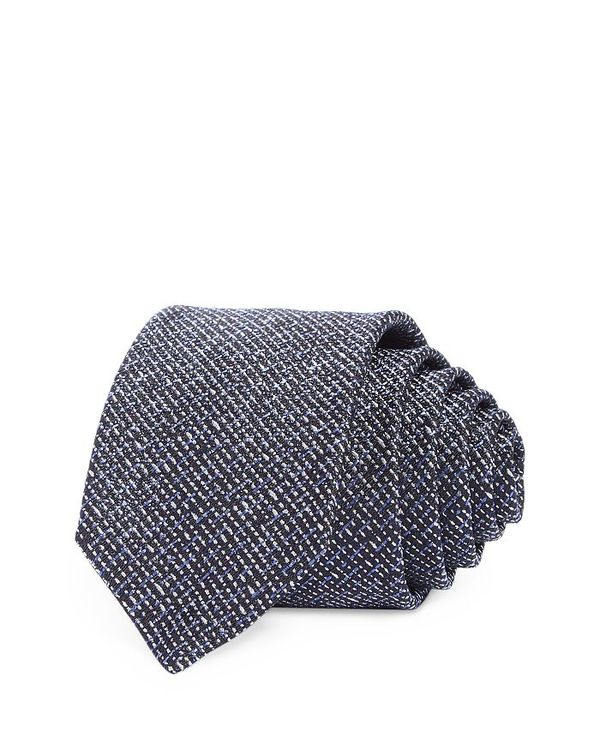 フューゴ メンズ ネクタイ アクセサリー Woven Tweed Skinny Tie Medium Blue