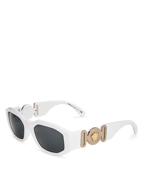 ヴェルサーチ 【送料無料】 ヴェルサーチ レディース サングラス・アイウェア アクセサリー Square Sunglasses, 53mm White/Gray