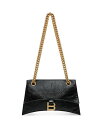 【送料無料】 バレンシアガ レディース ハンドバッグ バッグ Crush Small Leather Gold-Tone Chain Bag Black/Gold