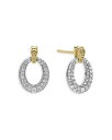 【送料無料】 ラゴス レディース ピアス・イヤリング アクセサリー Sterling Silver & 18K Gold Caviar Lux Diamond Oval Drop Earrings White/Yellow