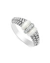 【送料無料】 ラゴス レディース リング アクセサリー Ceramic & Sterling Silver White Caviar Diamond Stacking Ring White/Silver