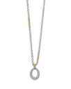 【送料無料】 ラゴス レディース ネックレス・チョーカー・ペンダントトップ アクセサリー 18K Yellow Gold & Sterling Silver Caviar Lux Oval Diamond Pendant Necklace, 16