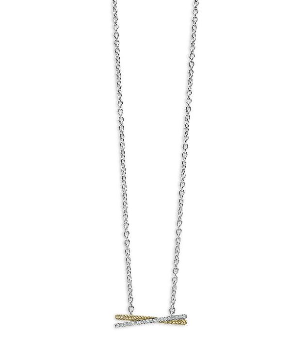 【送料無料】 ラゴス レディース ネックレス・チョーカー・ペンダントトップ アクセサリー 18K Gold & Sterling Silver Caviar Lux Diamond Pendant Necklace, 16