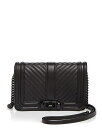 【送料無料】 レベッカミンコフ レディース ショルダーバッグ バッグ Love Chevron Quilt Small Leather Crossbody Black/Black
