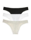yz ISbT[ fB[X pc A_[EFA Cabana Cotton Blend Hip-G Thongs, Set of 3 Black/white/Gray