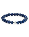 アクア レディース ブレスレット・バングル・アンクレット アクセサリー Sterling Silver & Stone Beaded Stretch Bracelet - 100% Exclusive Sodolite/Silver