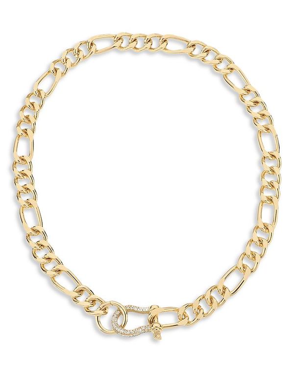 yz GeBJ fB[X lbNXE`[J[Ey_ggbv ANZT[ Cuffed Love Pave Collar Necklace in 18K Gold Plated, 16