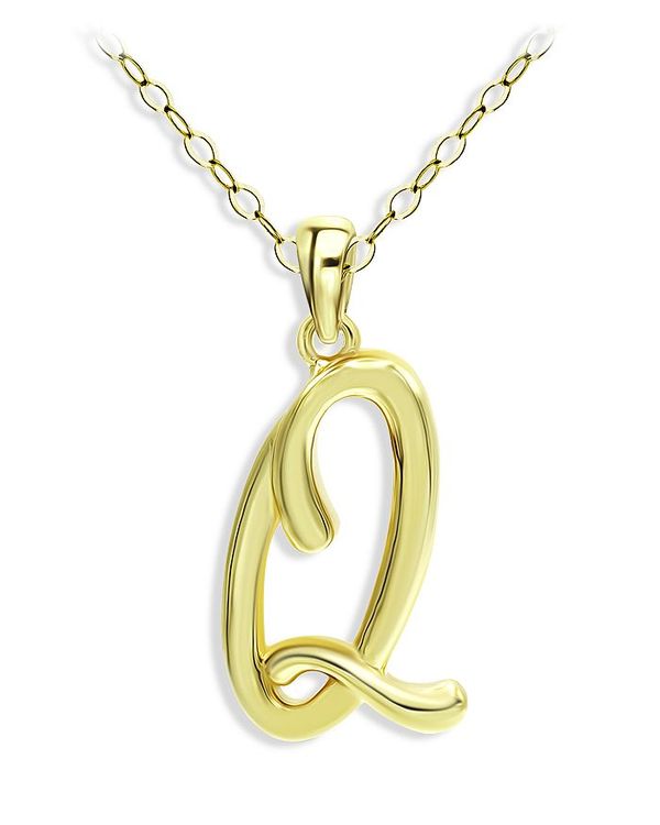 yz ANA fB[X lbNXE`[J[Ey_ggbv ANZT[ Polished Script Initial Pendant Necklace in 18K Gold-Plated Sterling Silver, 15.5