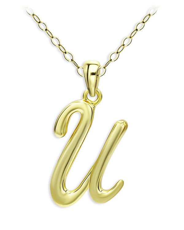 yz ANA fB[X lbNXE`[J[Ey_ggbv ANZT[ Polished Script Initial Pendant Necklace in 18K Gold-Plated Sterling Silver, 15.5