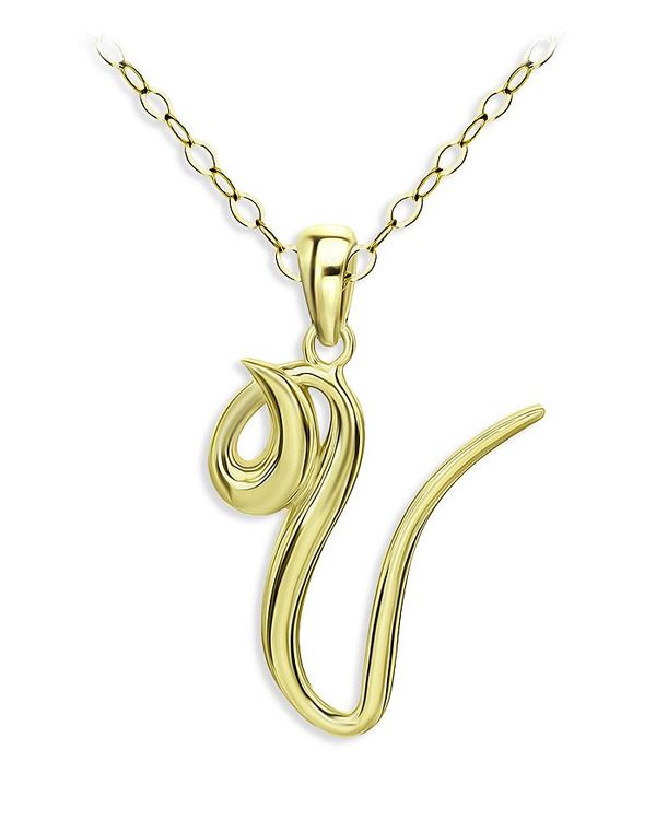 yz ANA fB[X lbNXE`[J[Ey_ggbv ANZT[ Polished Script Initial Pendant Necklace in 18K Gold-Plated Sterling Silver, 15.5