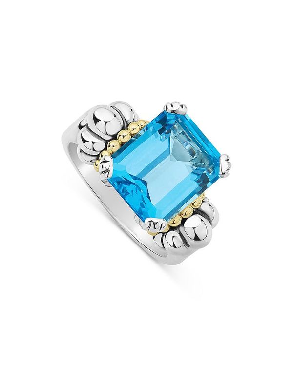 【送料無料】 ラゴス レディース リング アクセサリー Sterling Silver & 18K Yellow Gold Glacier Blue Topaz Ring Blue