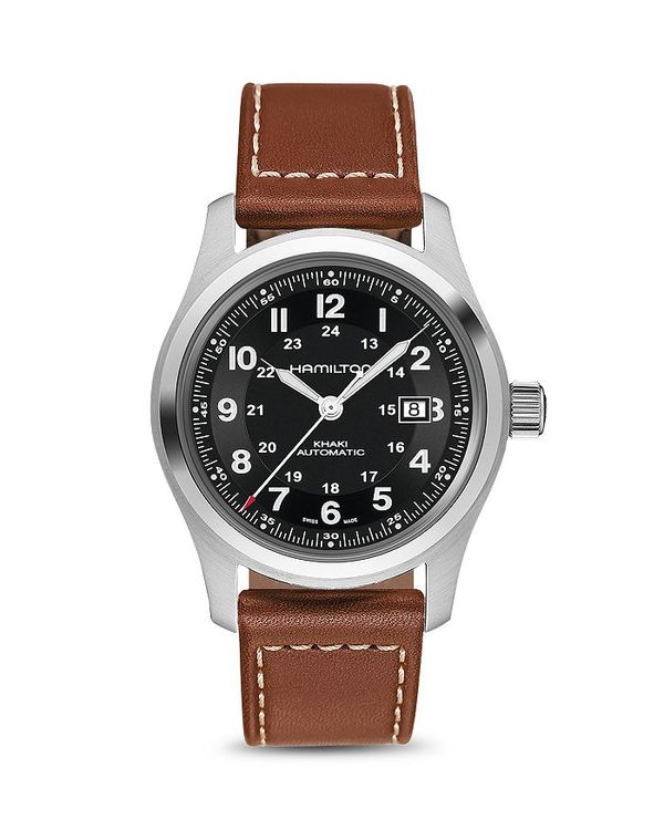 ハミルトン カーキ 腕時計（レディース） 【送料無料】 ハミルトン レディース 腕時計 アクセサリー Khaki Field Watch, 42mm Black/Brown