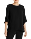 【送料無料】 キャロライン ローズ レディース シャツ トップス Julia Flare Sleeve Tunic Top Black