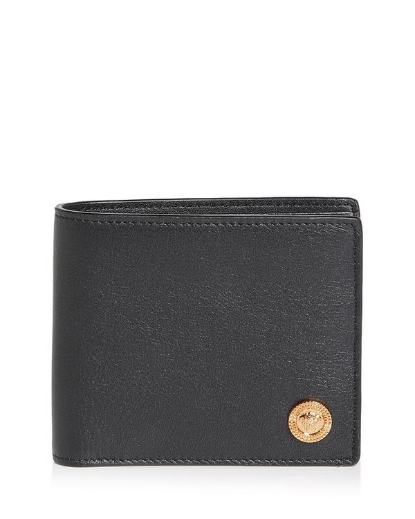 ヴェルサーチ 財布（メンズ） 【送料無料】 ヴェルサーチ メンズ 財布 アクセサリー Leather Bifold Wallet Black-Versace Gold