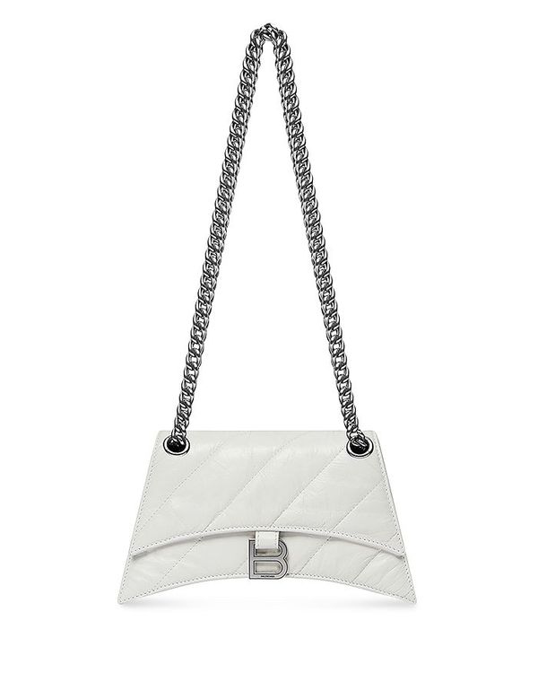 ハンドバッグ 【送料無料】 バレンシアガ レディース ハンドバッグ バッグ Crush XS Chain Bag Quilted Optic White/Silver