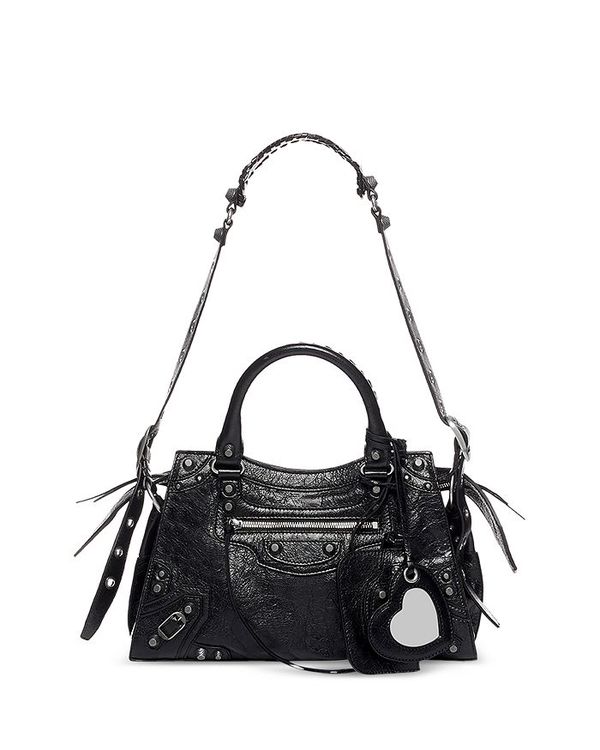 ハンドバッグ 【送料無料】 バレンシアガ レディース ハンドバッグ バッグ Neo Cagole City Mini Leather Handbag Black/Silver