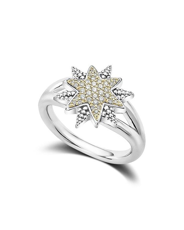 【送料無料】 ラゴス レディース リング アクセサリー 18K Gold & Sterling Silver North Star Diamond Ring White/Silver