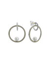 【送料無料】 ラゴス レディース ピアス・イヤリング アクセサリー Sterling Silver & 18K Yellow Gold Luna Cultured Freshwater Pearl Circle Earrings White/Multi