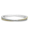 【送料無料】 ラゴス レディース ブレスレット・バングル・アンクレット アクセサリー Sterling Silver & 18K Yellow Gold Caviar Lux Diamond Bangle Bracelet Silver