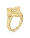 【送料無料】 ロバートコイン レディース リング アクセサリー 18K Yellow Gold Venetian Princess Diamond Quatrefoil Ring Gold