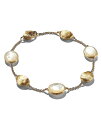 【送料無料】 マルコ ビチェゴ レディース ブレスレット バングル アンクレット アクセサリー 18K Yellow Gold Siviglia Mother Of Pearl Bead Bracelet - 150th Anniversary Exclusive White/Gold