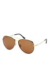 【送料無料】 トム・フォード レディース サングラス・アイウェア アクセサリー Women's Pilot Sunglasses, 62mm Gold/Brown Solid