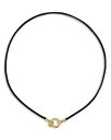 【送料無料】 テンプル セント クレア レディース ネックレス・チョーカー・ペンダントトップ アクセサリー 18K Yellow Gold Classic Black Leather Cord Necklace, 18" Black/Gold