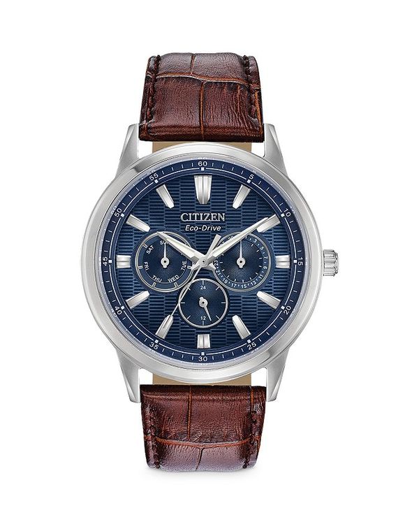 楽天ReVida 楽天市場店【送料無料】 シチズン レディース 腕時計 アクセサリー Eco-Drive Corso Watch, 44mm Navy/Brown