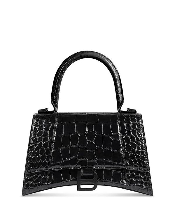 ハンドバッグ 【送料無料】 バレンシアガ レディース ハンドバッグ バッグ Hourglass Small Bag Black Croc/Black