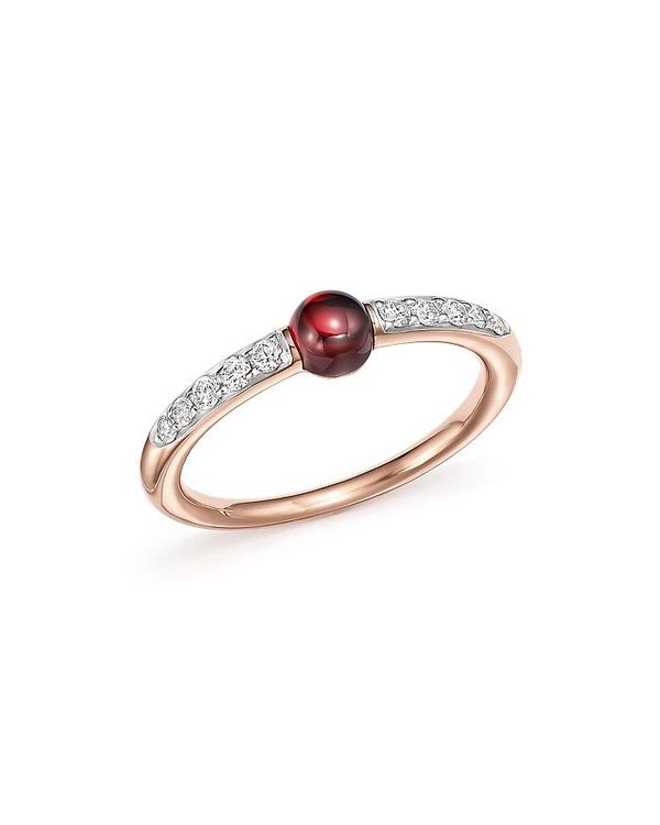 ポメラート 【送料無料】 ポメラート レディース リング アクセサリー M'Ama Non M'Ama Ring with Garnet and Diamonds in 18K Rose Gold Red/Rose