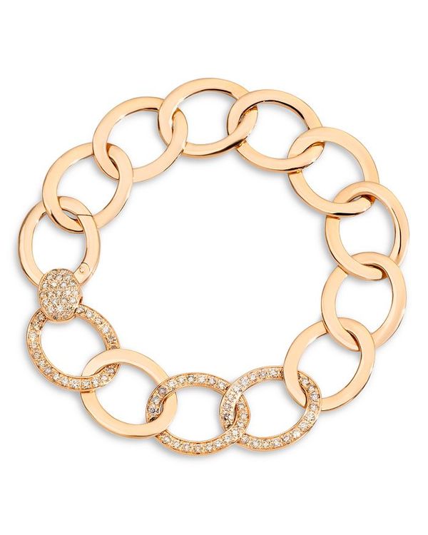 【送料無料】 ポメラート レディース ブレスレット・バングル・アンクレット アクセサリー 18K Rose Gold Brera Brown Diamond Chain Link Bracelet Brown/Rose Gold