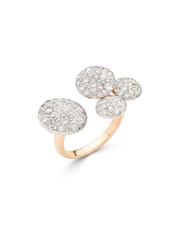 ポメラート 【送料無料】 ポメラート レディース リング アクセサリー 18K Rose Gold Sabbia Diamond Pave Disc Cuff Ring White/Rose Gold