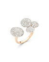 【送料無料】 ポメラート レディース リング アクセサリー 18K Rose Gold Sabbia Diamond Pave Disc Cuff Ring White/Rose Gold