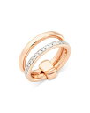 【送料無料】 ポメラート レディース リング アクセサリー 18K Rose Gold Iconica Diamond Double Band Ring White/Rose Gold