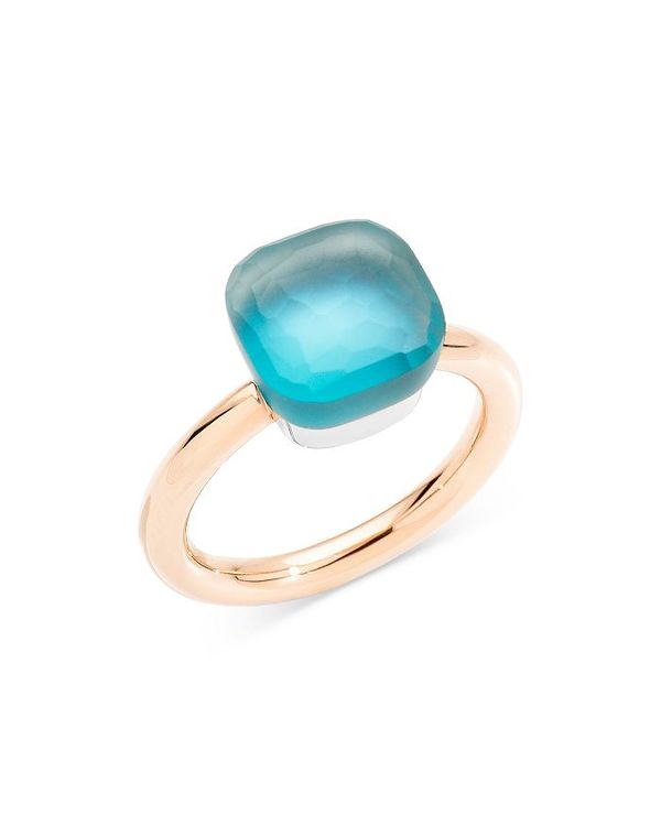 ポメラート 【送料無料】 ポメラート レディース リング アクセサリー 18K White & Rose Gold Nudo Sky Blue Topaz Ring Blue/Rose Gold